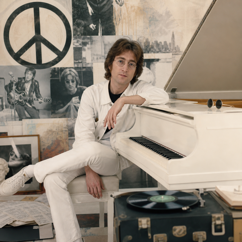 John Lennon’s legacy represented through music, peace, and cultural memory