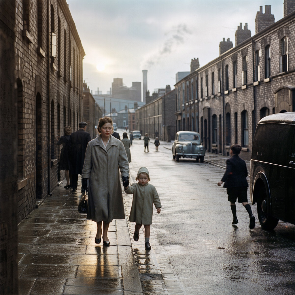A city street in Liverpool evoking memory and childhood