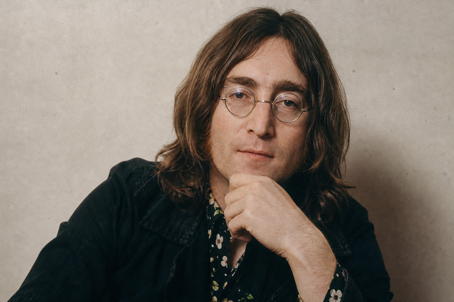 John Lennon solo single era portrait in 1970, editorial style