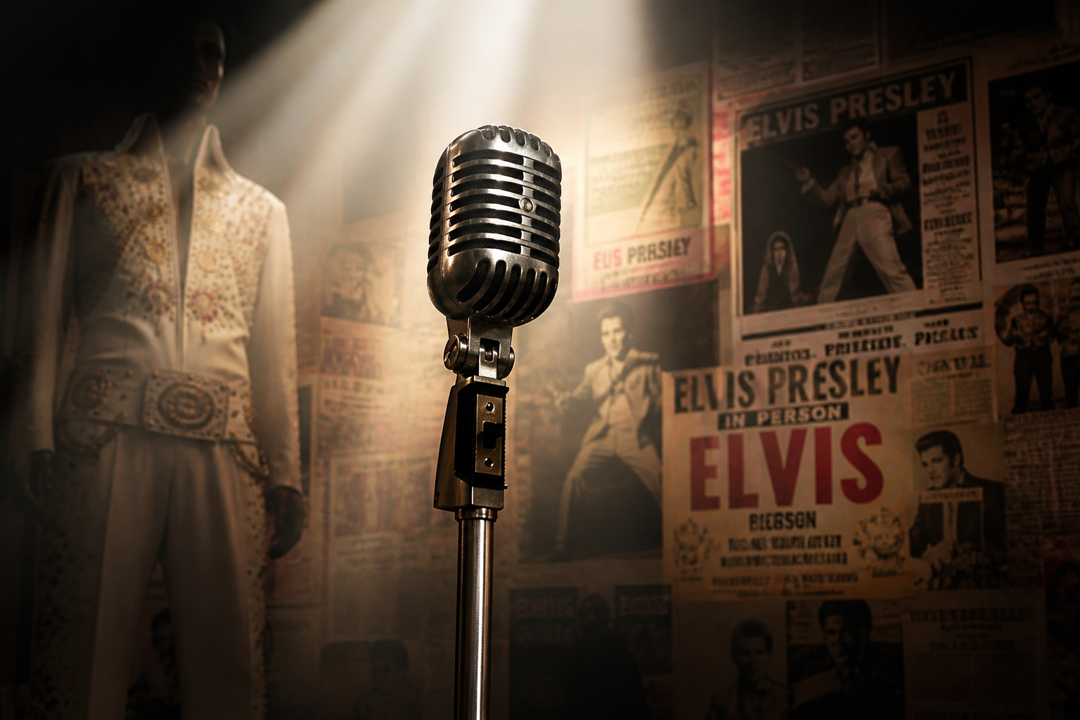 A quiet memorial-style image representing Elvis Presley’s legacy
