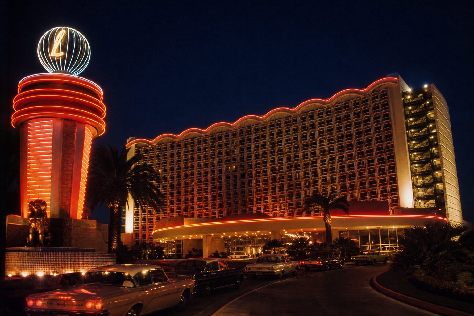Exterior of the International Hotel in Las Vegas during the Elvis residency era