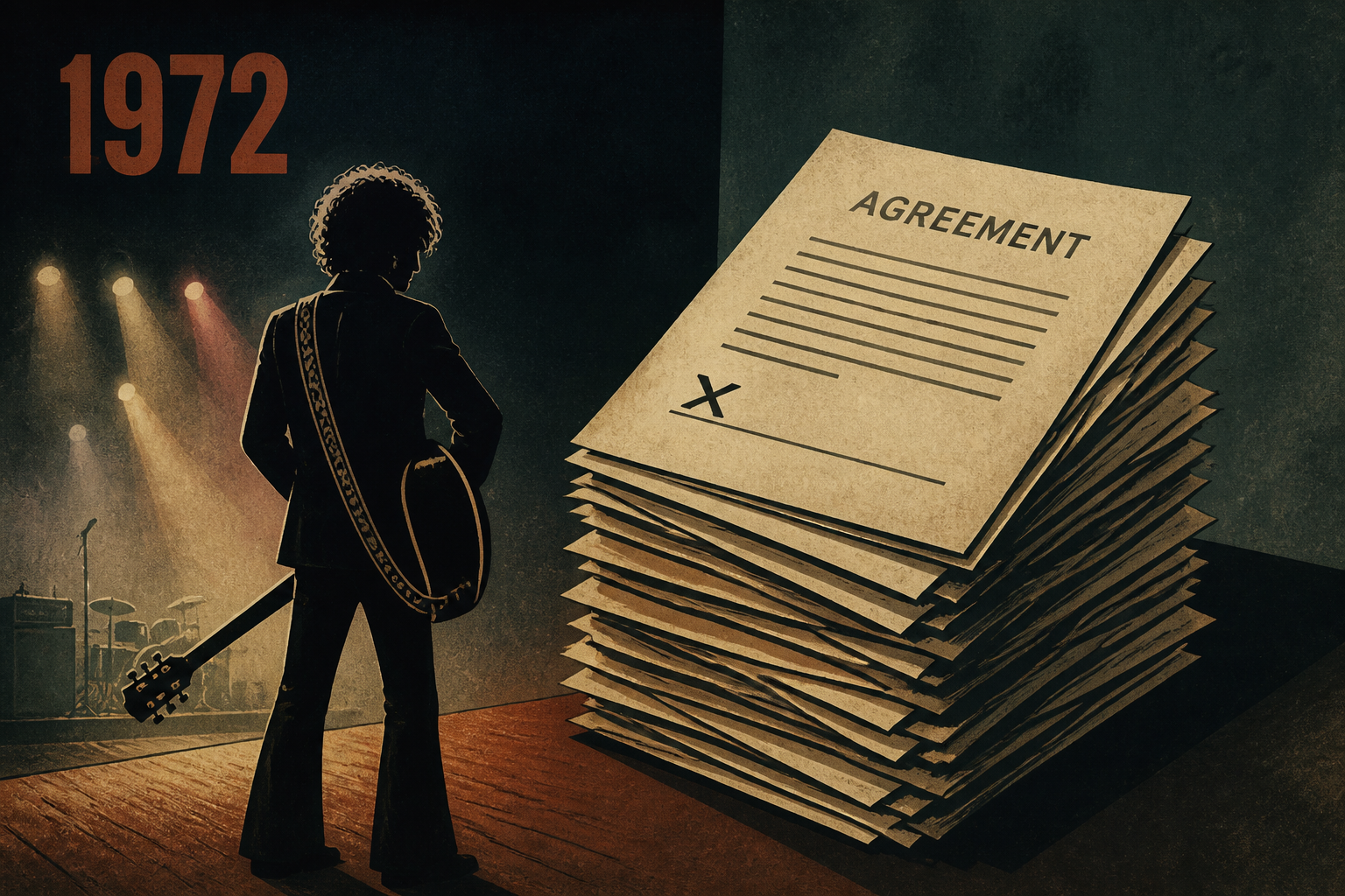Illustration of Elvis Presley facing a failed business deal