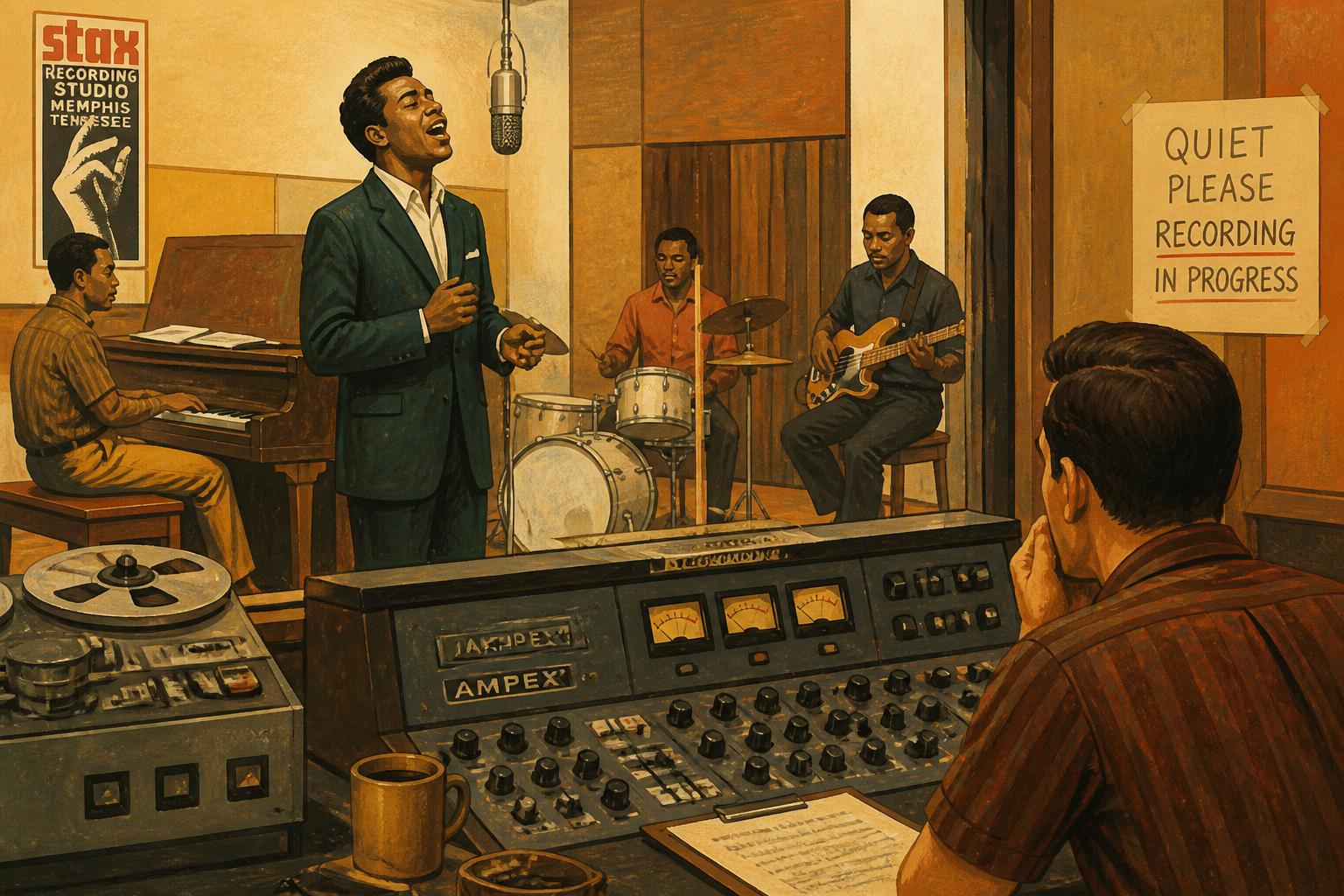 Illustration of Elvis Presley’s Memphis comeback-era session