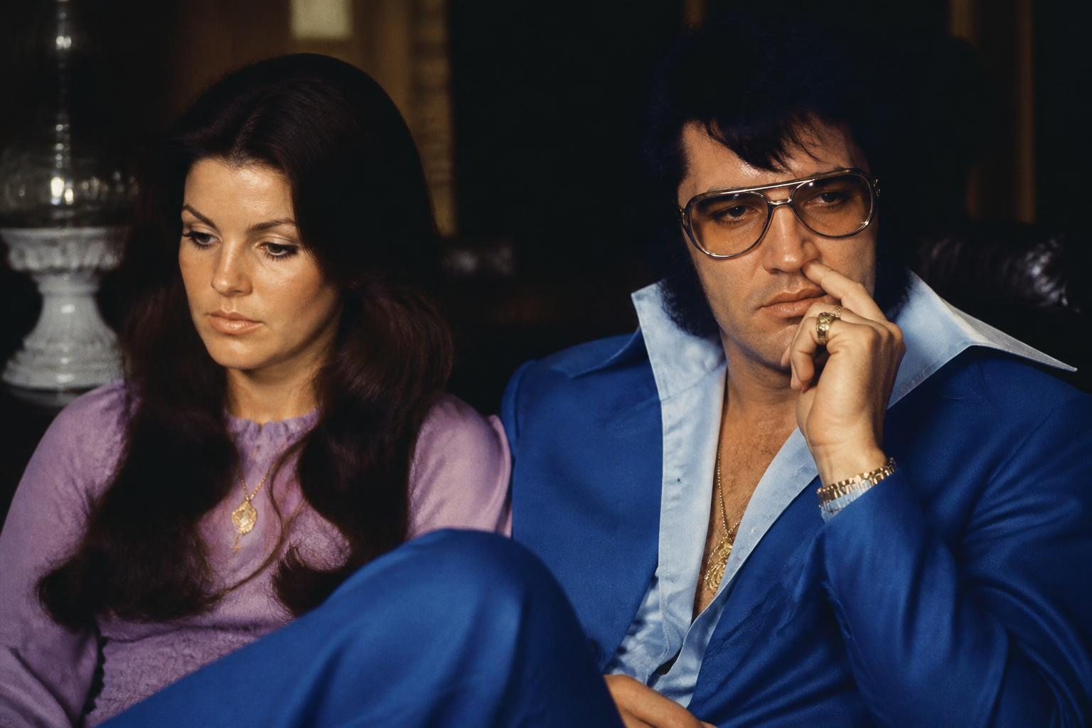 Elvis and Priscilla Presley during their later years together