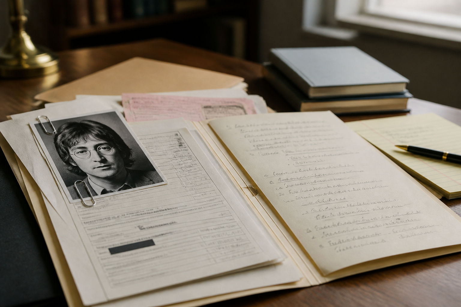 Court documents and legal notes from the Lennon immigration case