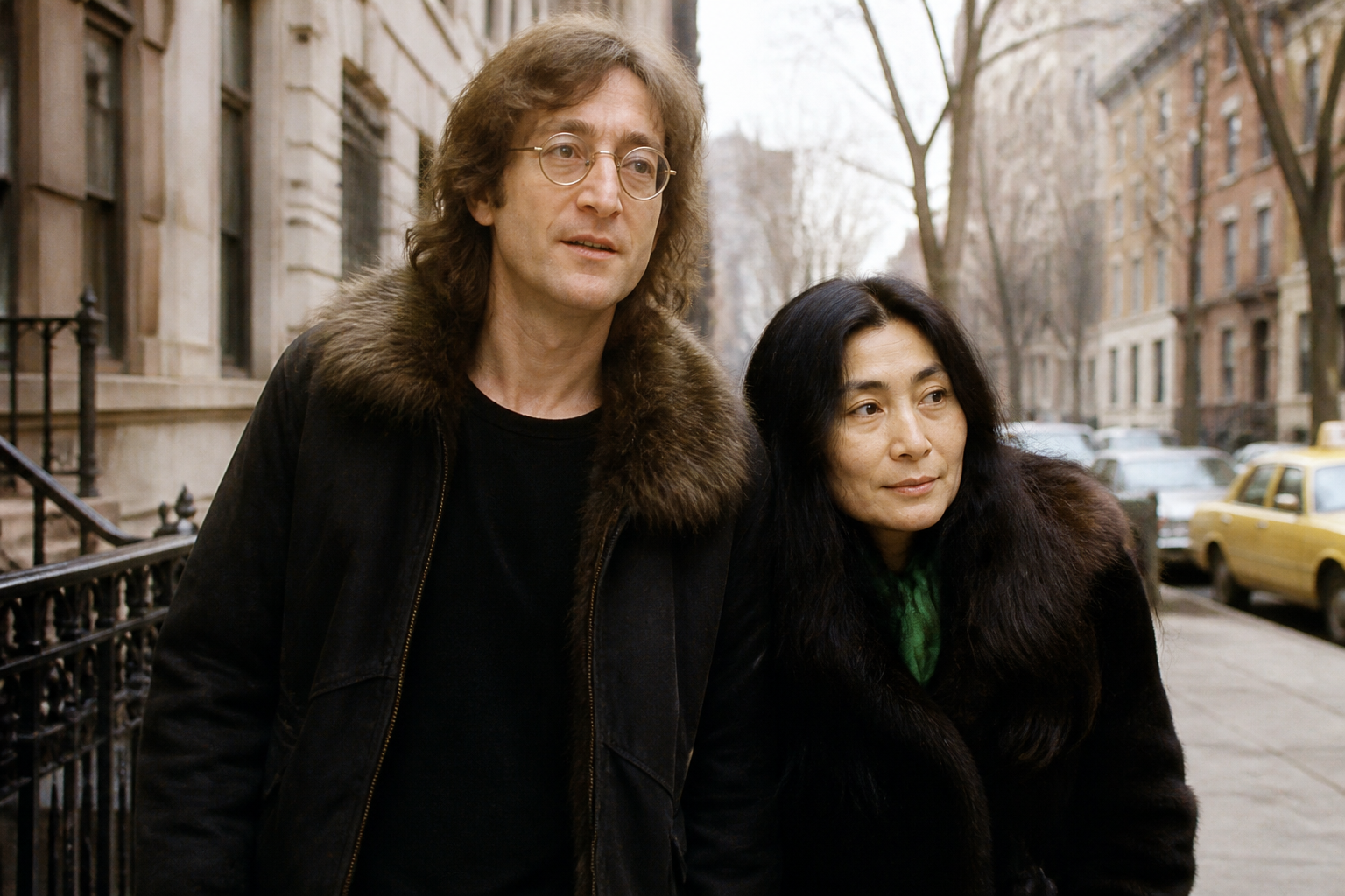 John Lennon and Yoko Ono in New York after the deportation case ended