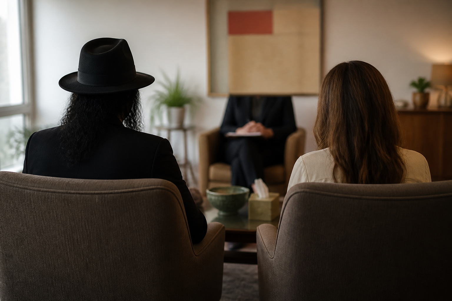 Michael Jackson and Lisa Marie Presley in counseling session