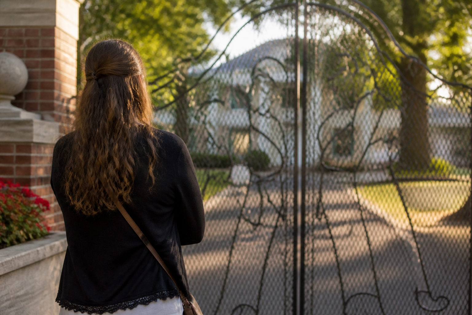Graceland gate and visitors reflecting on Elvis Presley’s final day