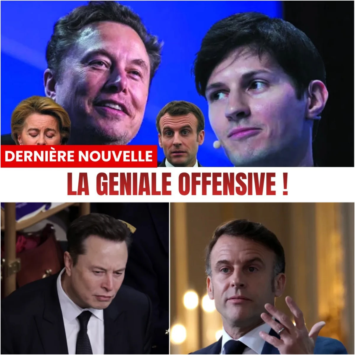 🚨 « Macron et Bruxelles paniquent-ils ? Quand Elon Musk et Pavel Durov unissent leurs forces pour défendre la liberté d'expression ».