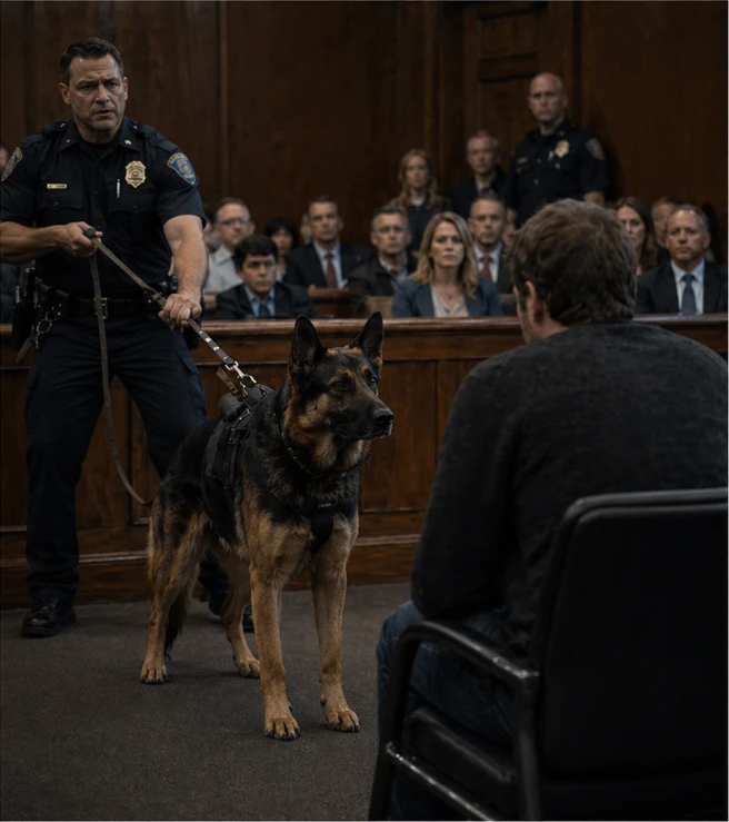 The K9 Wouldn’t Stop Staring. Then the Man Whispered a Name No One in Court Was Supposed to Know.
