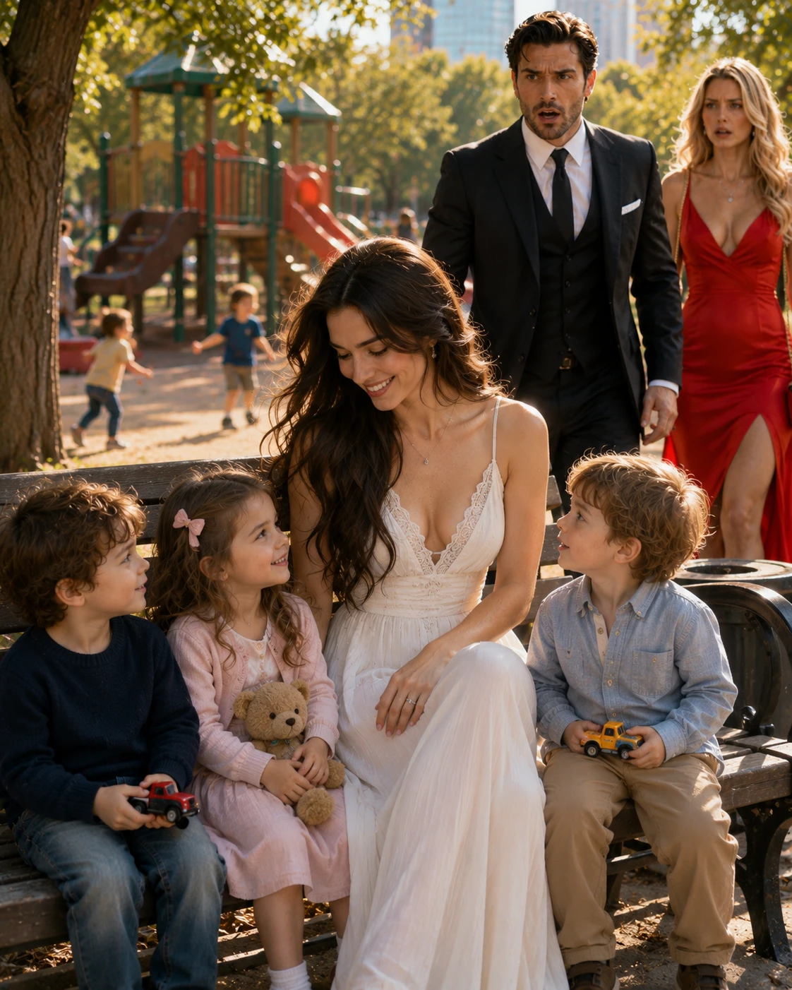 The Mafia Boss Walks In The Park With His Fiancée — Then He Is Shocked To See His Ex With Triplets 005