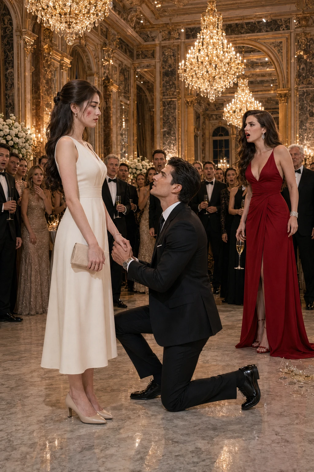 They Laughed at the Woman in the Plain Dress. The Billionaire Knelt Before His Wife.