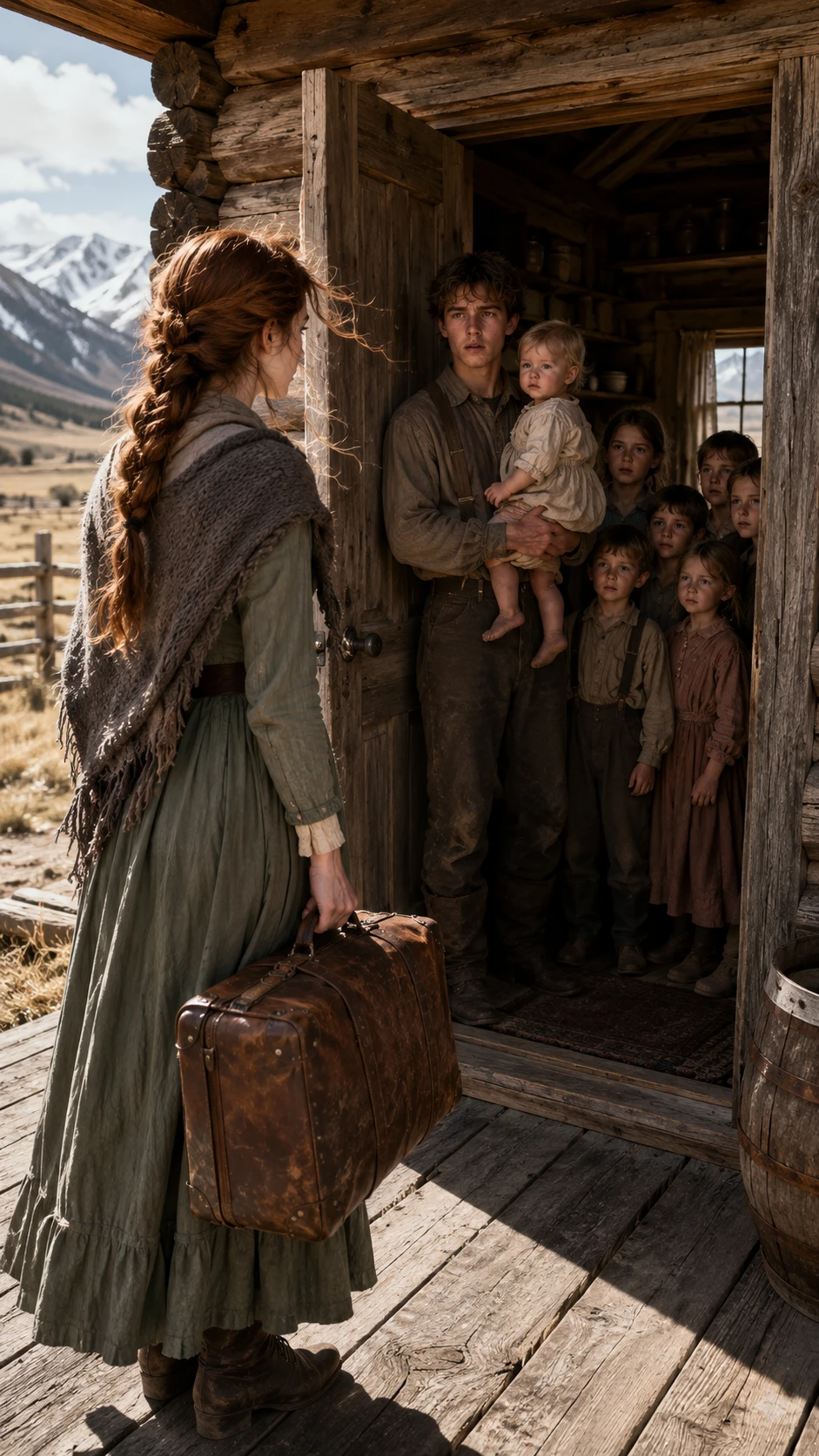 # **She Crossed Half a Continent to Marry a Stranger. When the Cabin Door Opened, Seven Children and One Impossible Secret Were Waiting.**NVP