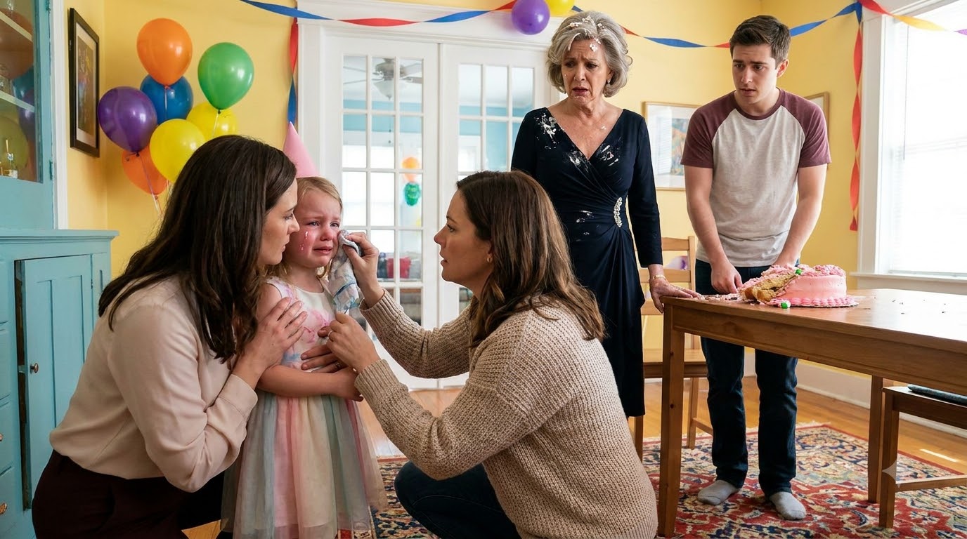 My mother-in-law shoved my five-year-old daughter’s face into her birthday cake because she asked for one early slice. I grabbed Diane by the hair and forced her into the ruined cake.