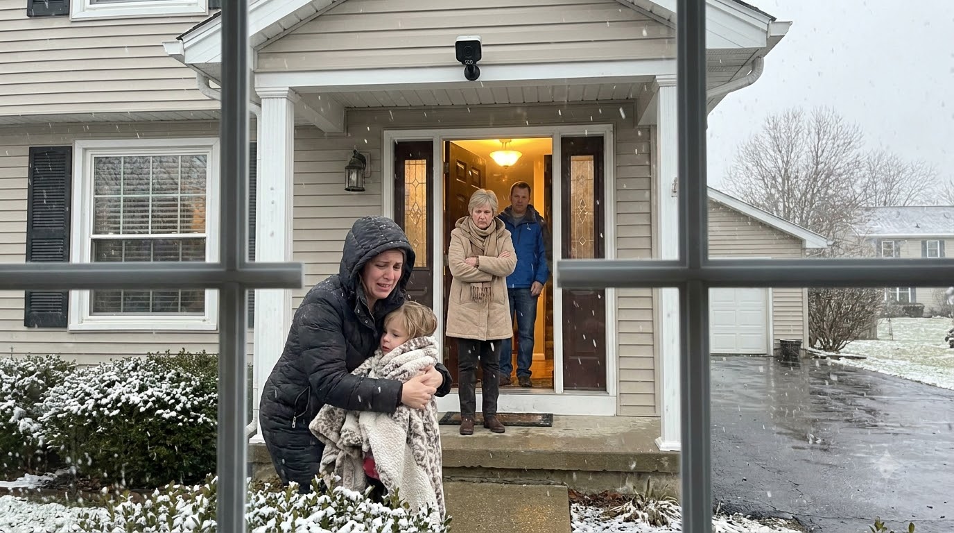 I came home from work and found my two-year-old daughter curled up alone in the freezing sleet. Through the locked window, my mother-in-law watched her cry.