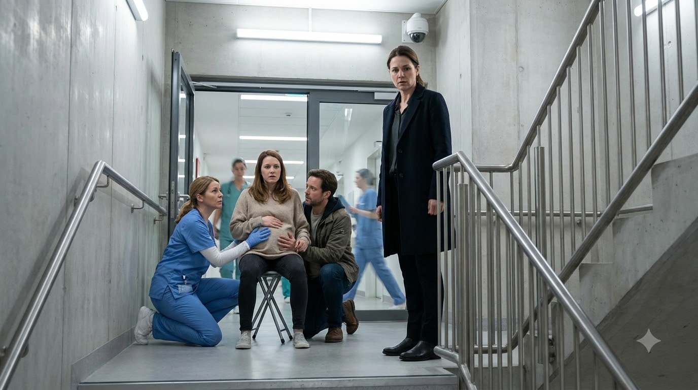 My husband’s mistress shoved me down a hospital staircase when I was eight months pregnant—and as blood ran down my legs, she leaned over the railing and whispered, “Now he can finally choose me.”