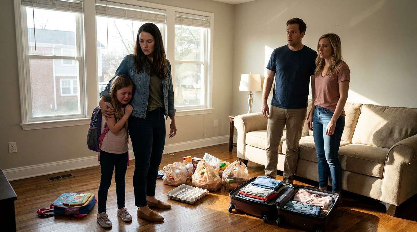 My seven-year-old daughter came home early and found her father kissing another woman—then I walked in moments after that woman slapped her to the floor.