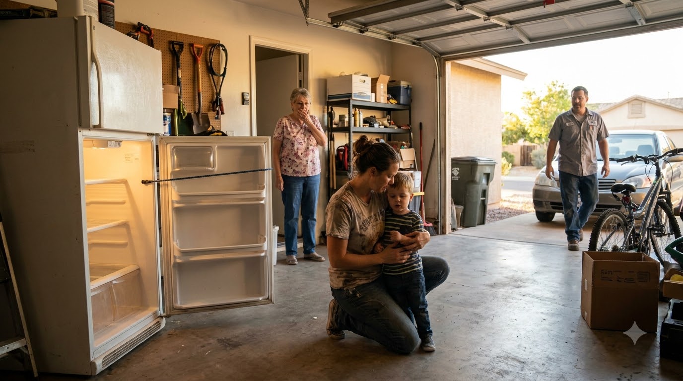 I came home from work and heard my six-year-old son pounding from inside the old refrigerator in our garage. My mother-in-law stood nearby and calmly said, “Maybe now he’ll learn to obey.”