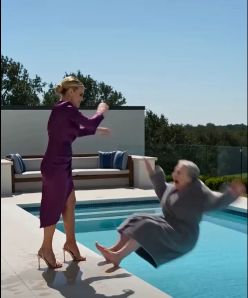SHE THOUGHT THE OLD WOMAN WOULD NEVER MAKE IT OUT OF THE POOL—UNTIL HER HUSBAND CAME HOME EARLY