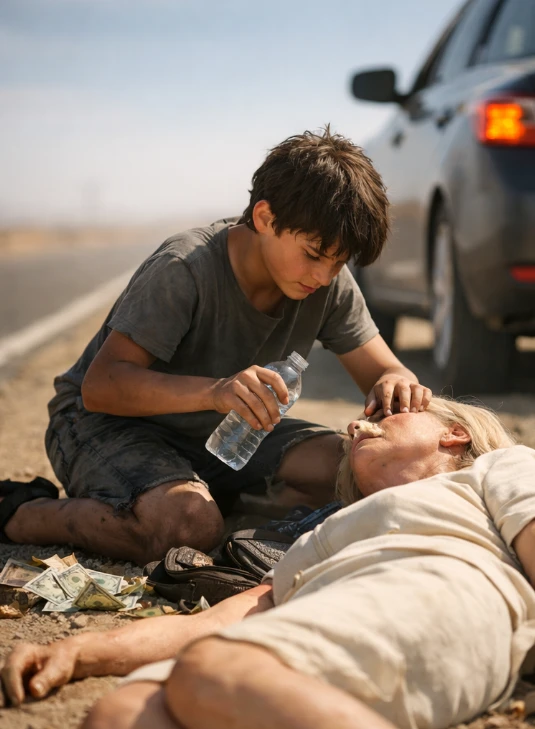 The Homeless Boy Gave His Last Water to a Dying Stranger—But the Name She Whispered Uncovered a Secret No One Saw Coming.007