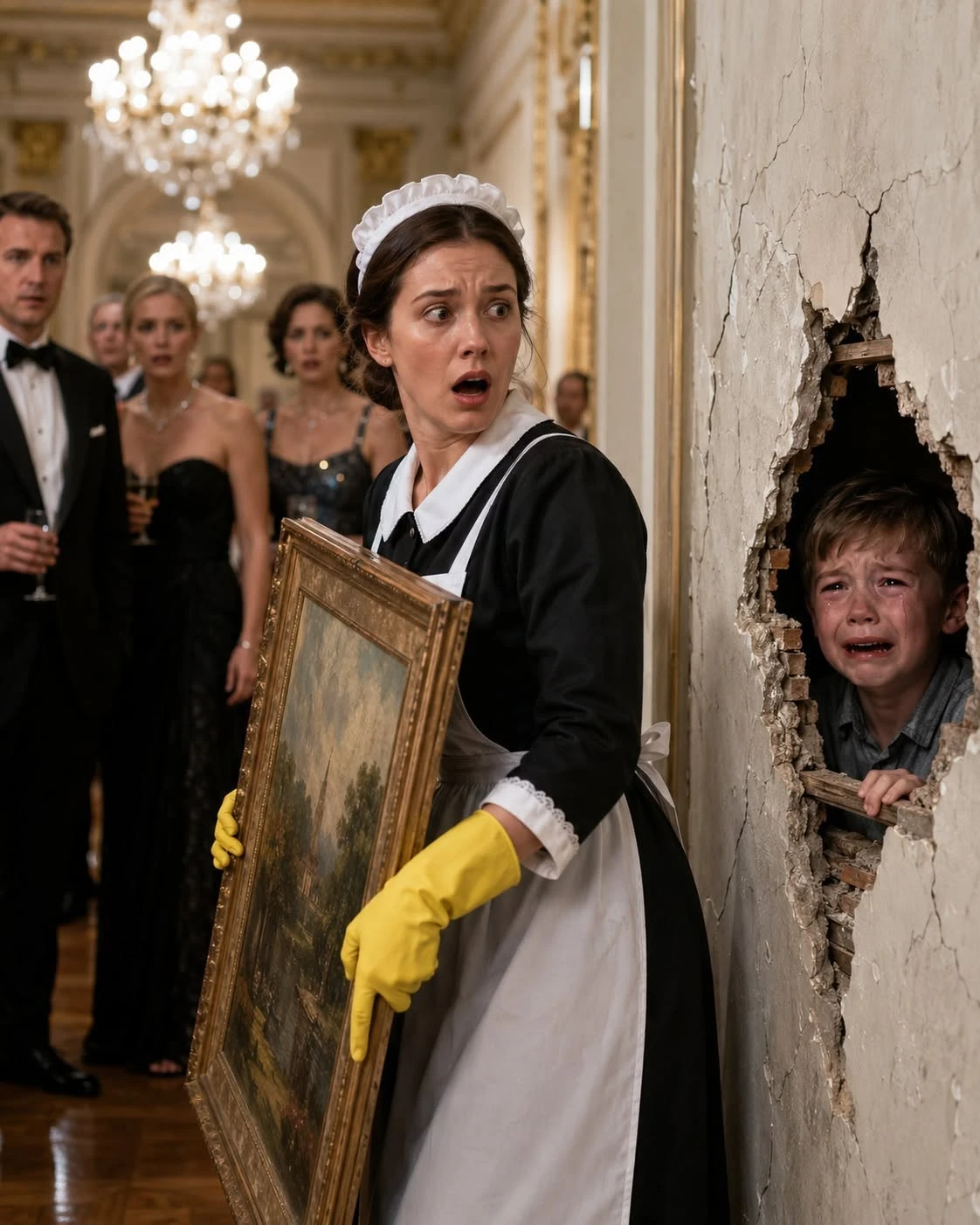 The Housekeeper Followed a Child’s Cry Behind the Wall—and Uncovered the Billionaire’s New Wife’s Terrifying Secret — Chapter 1: The Knocking Behind the Wall