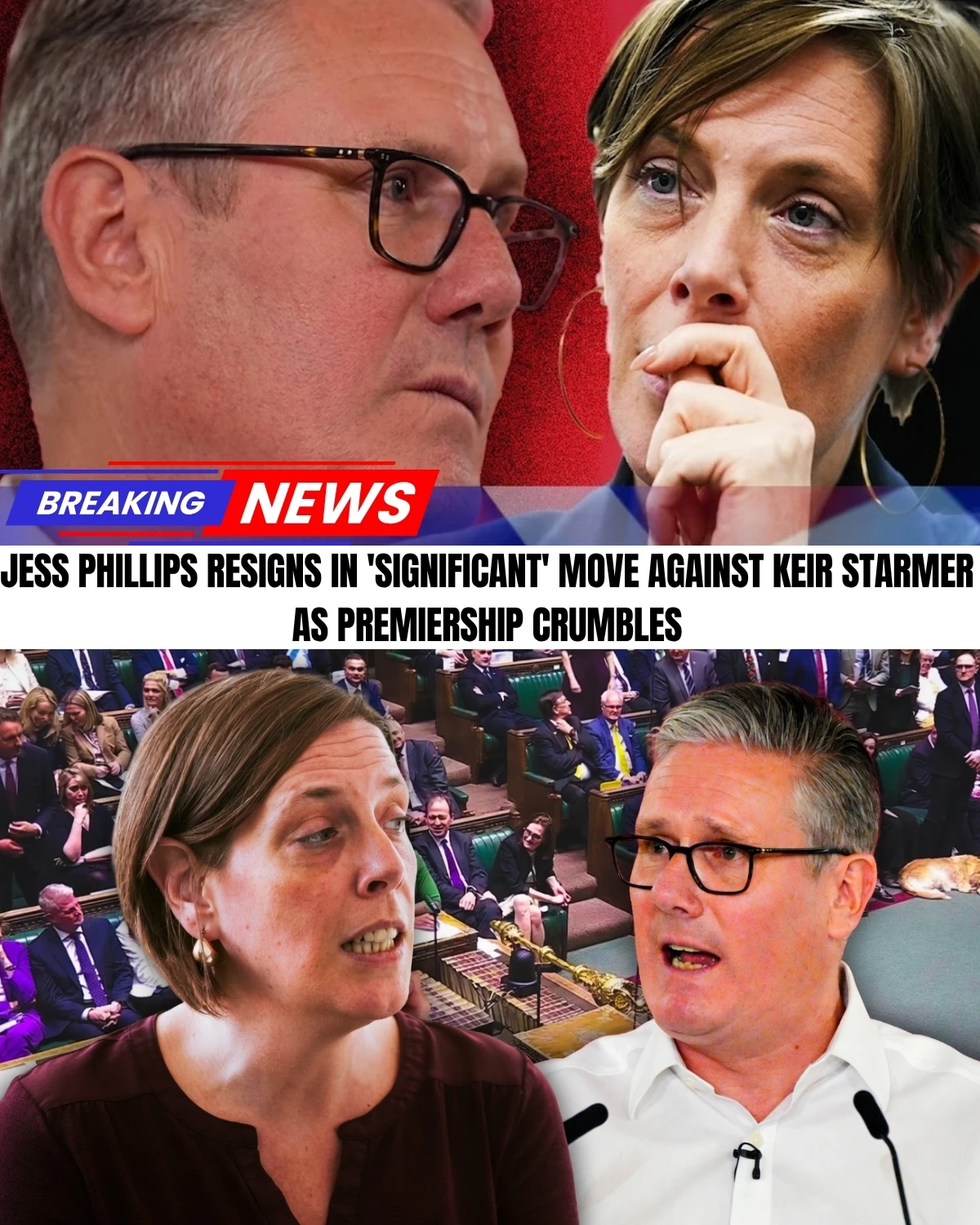 The Labour Gov is COLLAPSING faster than anyone predicted! 🤯 Top Minister Jess Phillips just QUIT, exposing deep fractures under PM Keir Starmer. But that’s not even the craziest part... 🤫 Leaked Cabinet clashes show absolute CHAOS.