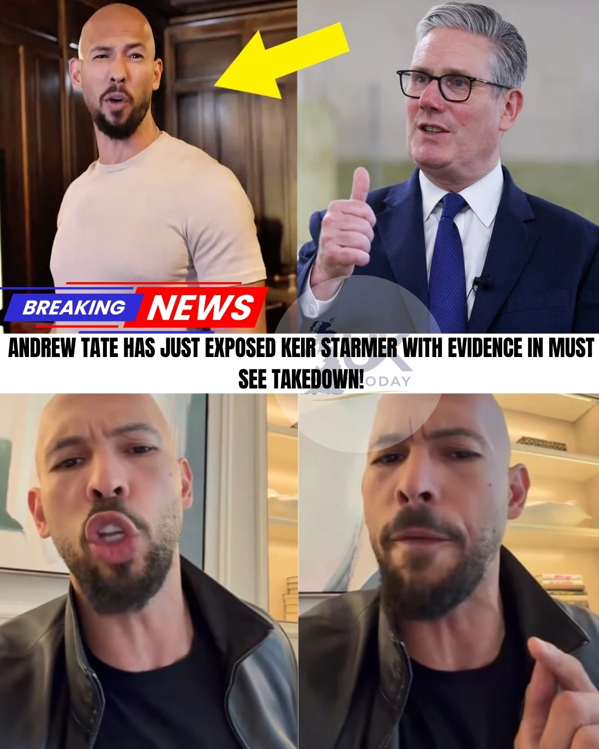 Andrew Tate just released a nuclear-level video claiming he has the PROOF! 🕵️♂️ A secret dossier allegedly exposing a massive, coordinated hit-job by the UK Government and PM Keir Starmer to silence him forever.