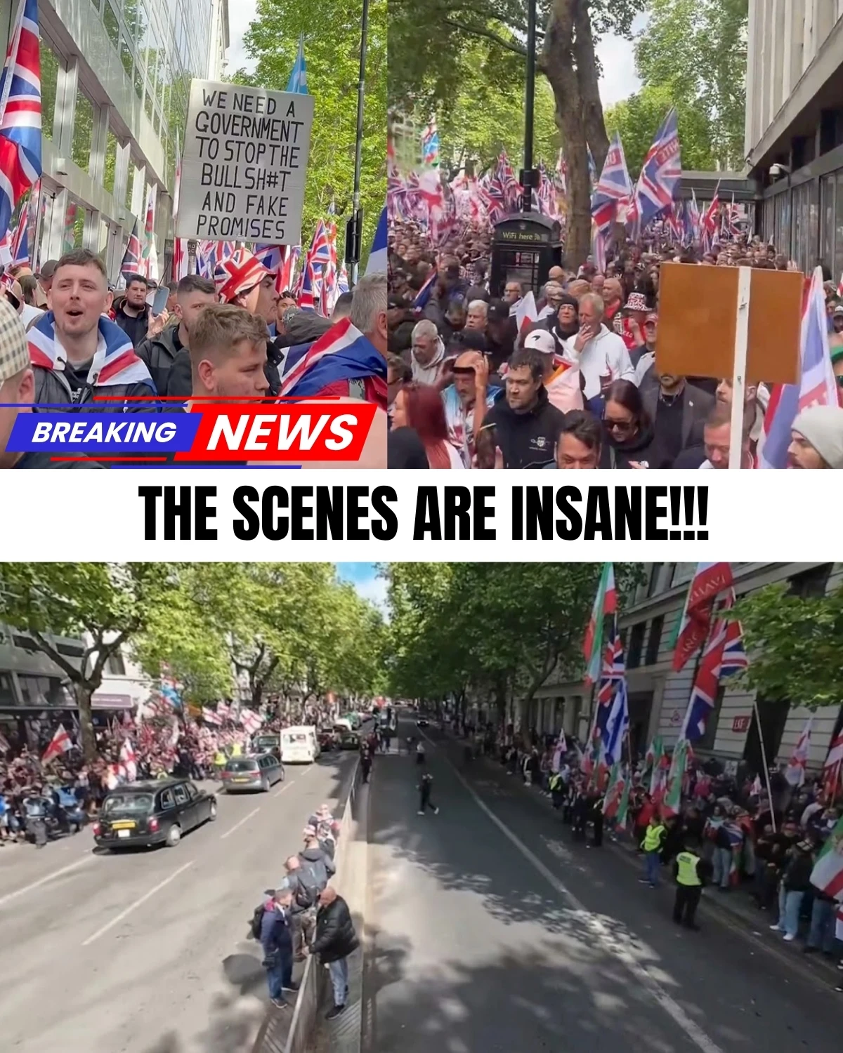 The "Unite the Kingdom" rally has officially erupted! 😱 While PM Starmer doubles down, branding the massive crowds as "voices of division," live footage shows something completely different.
