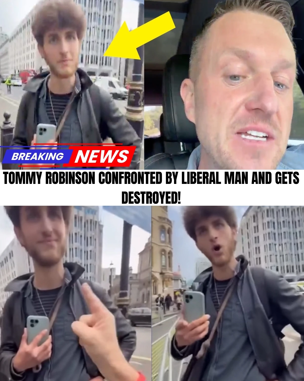 Just before the massive rally, a heated street fight of words between Tommy Robinson and an opponent has shocked the UK! 😱 Robinson fired shots, declaring "tough men are taking it back" against open borders.