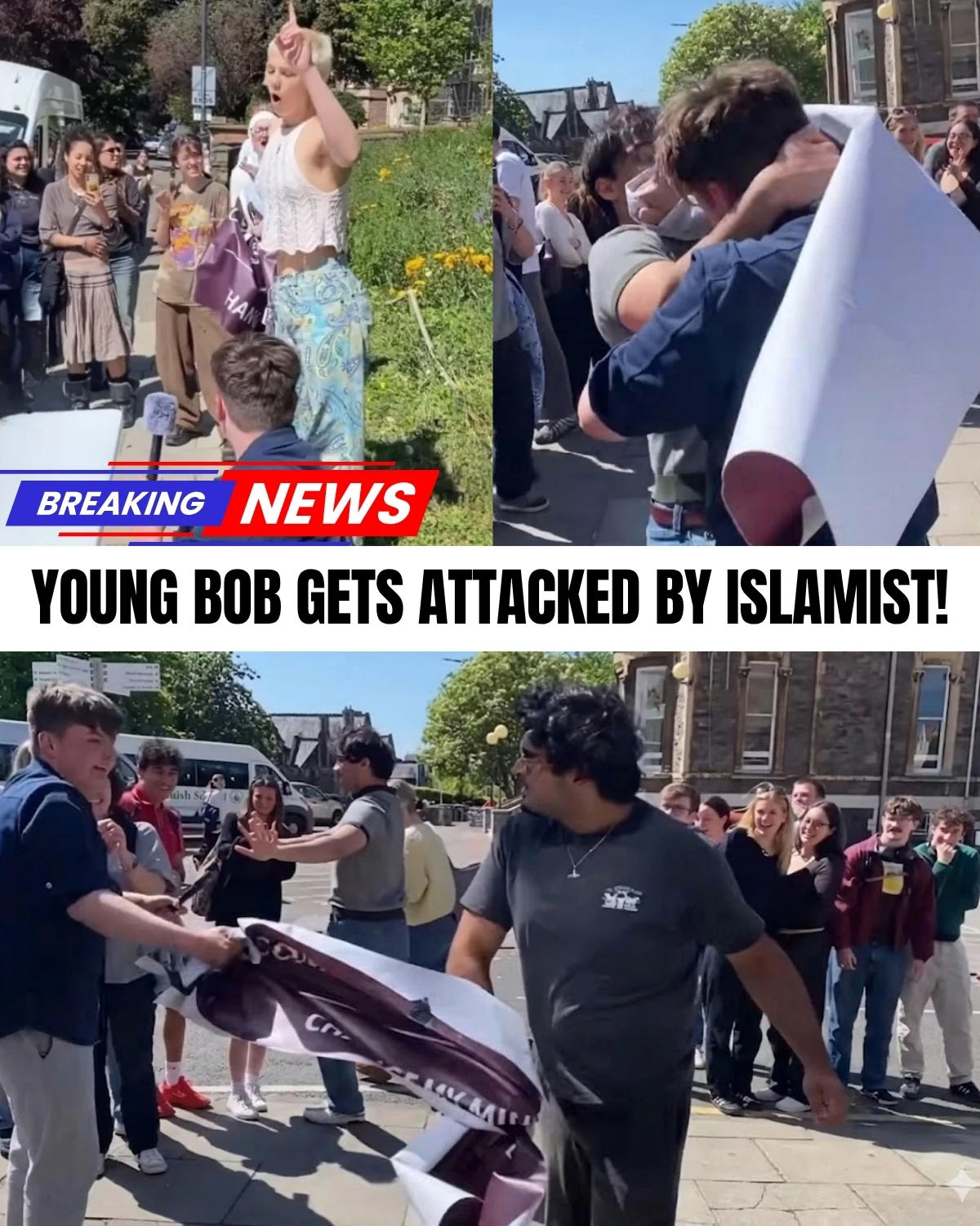 A brutal political showdown has exploded at Bristol University! 😱 Right-wing activist "Young Bob" was mobbed by left-wing students shouting "Fascist go home!"