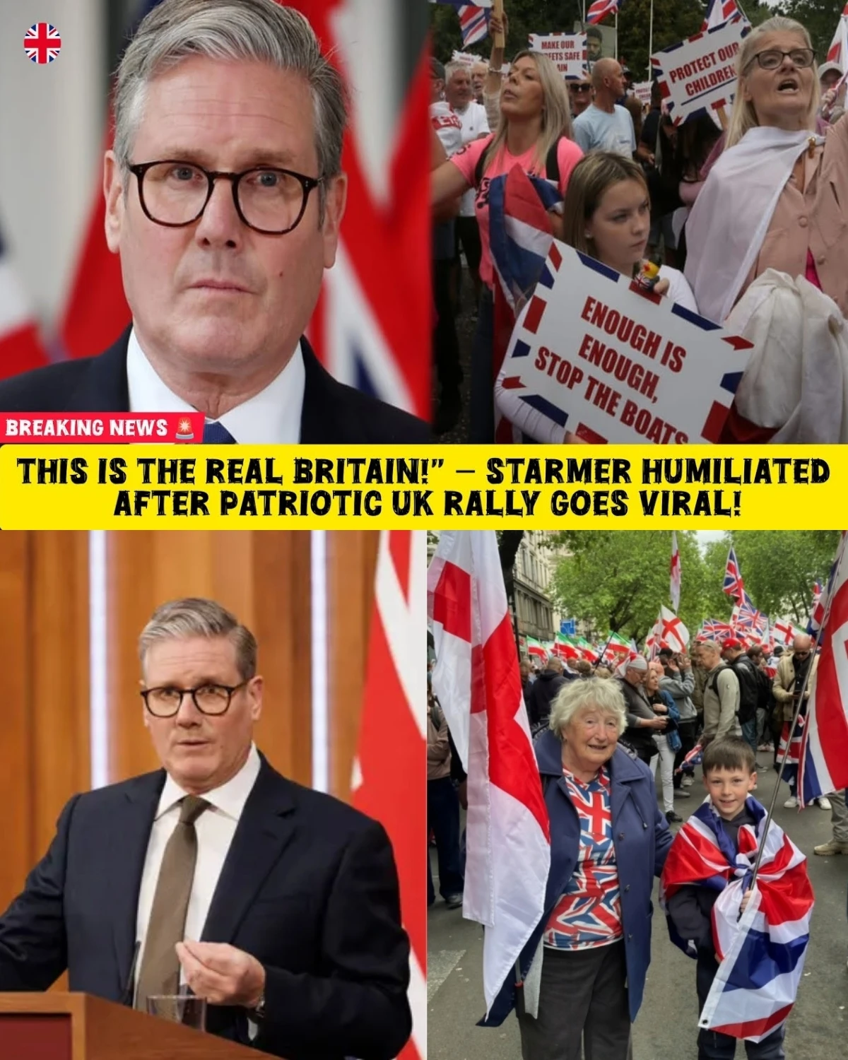 PM Keir Starmer branded them "far-right thugs" 😡 but leaked footage shows ordinary families, grandmothers, and kids on the streets! 🧸👵 Is the government completely hiding the real reason behind these massive protests?