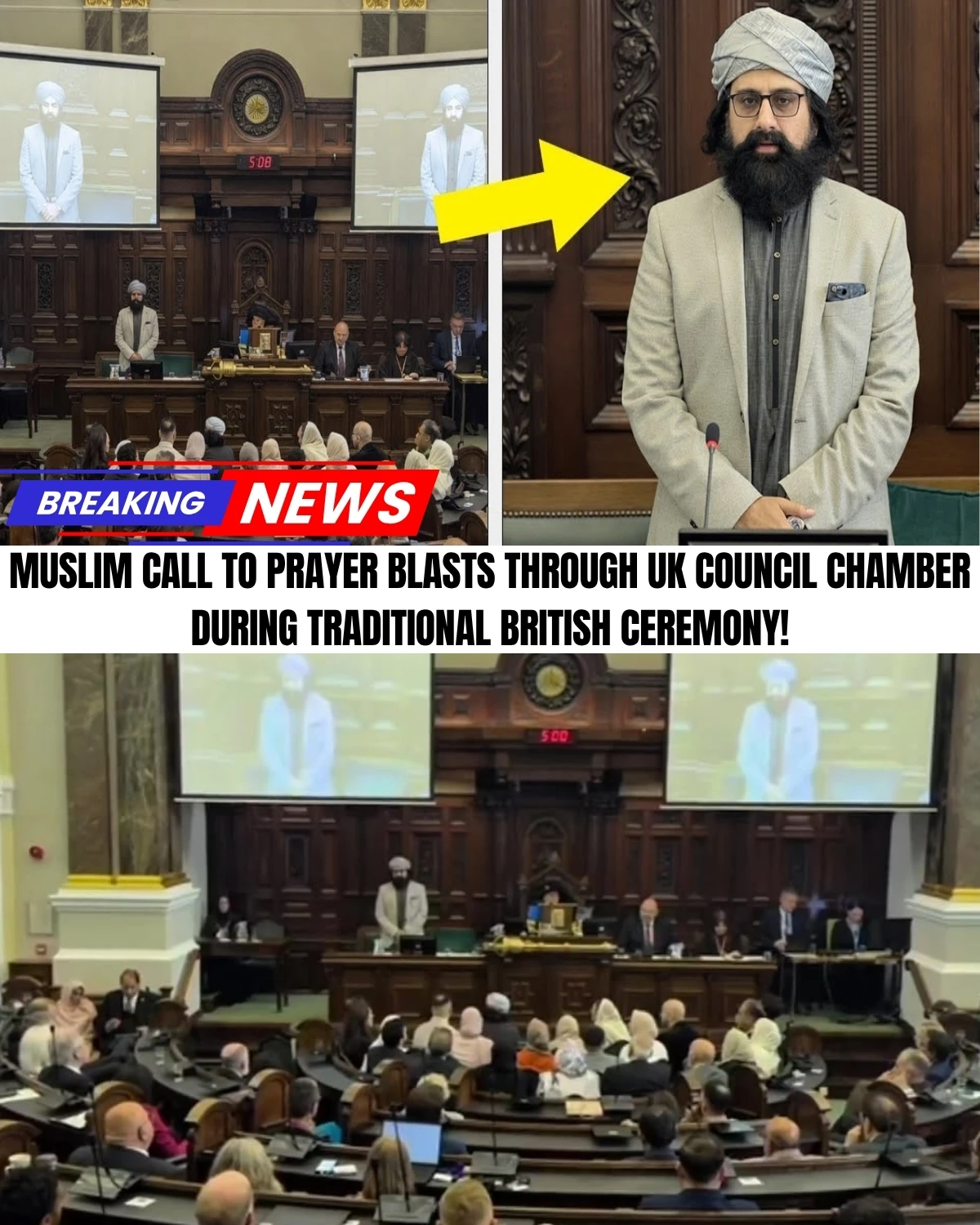 A shocking viral video from inside a major UK city council chamber has just ignited a massive nationwide debate! 🇬🇧💥 For the first time ever, official ceremonial protocols were completely tossed aside during a high-profile mayoral inauguration.