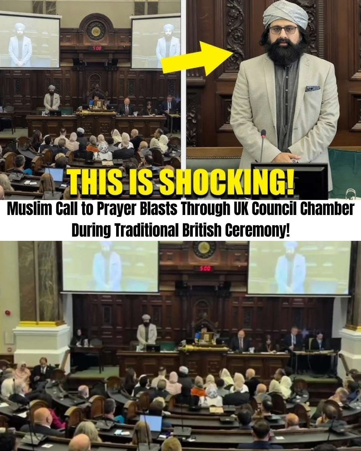 A massive political firestorm has just erupted inside one of the UK’s most prominent civic institutions! 🔥 Deep cultural divisions have boiled over after a highly unusual ceremonial broadcast took over the official council chamber’s public address system during the inauguration of the new Lord Mayor.