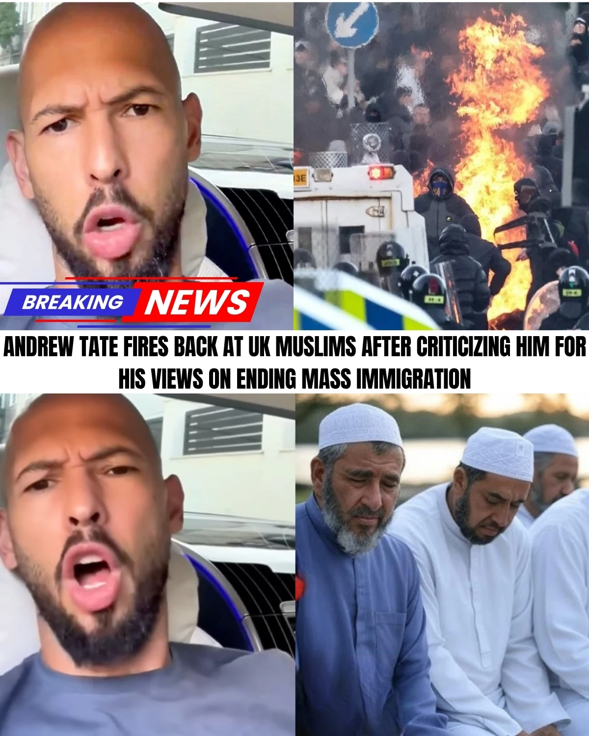 he controversial influencer dropped a MASSIVE statement on the UK immigration crisis! 😱 While everyone argues about religion and race, Tate just exposed the REAL "puppet masters" behind the chaos...