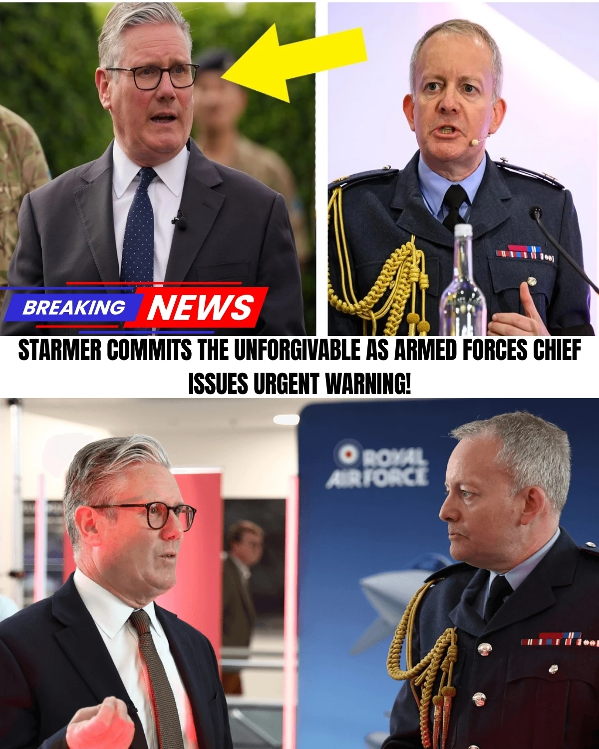 Unprecedented chaos in Downing Street! 🇬🇧💥 Air Chief Marshal Sir Richard Knighton just bypassed all protocols to send an URGENT, secret letter straight to PM Keir Starmer!