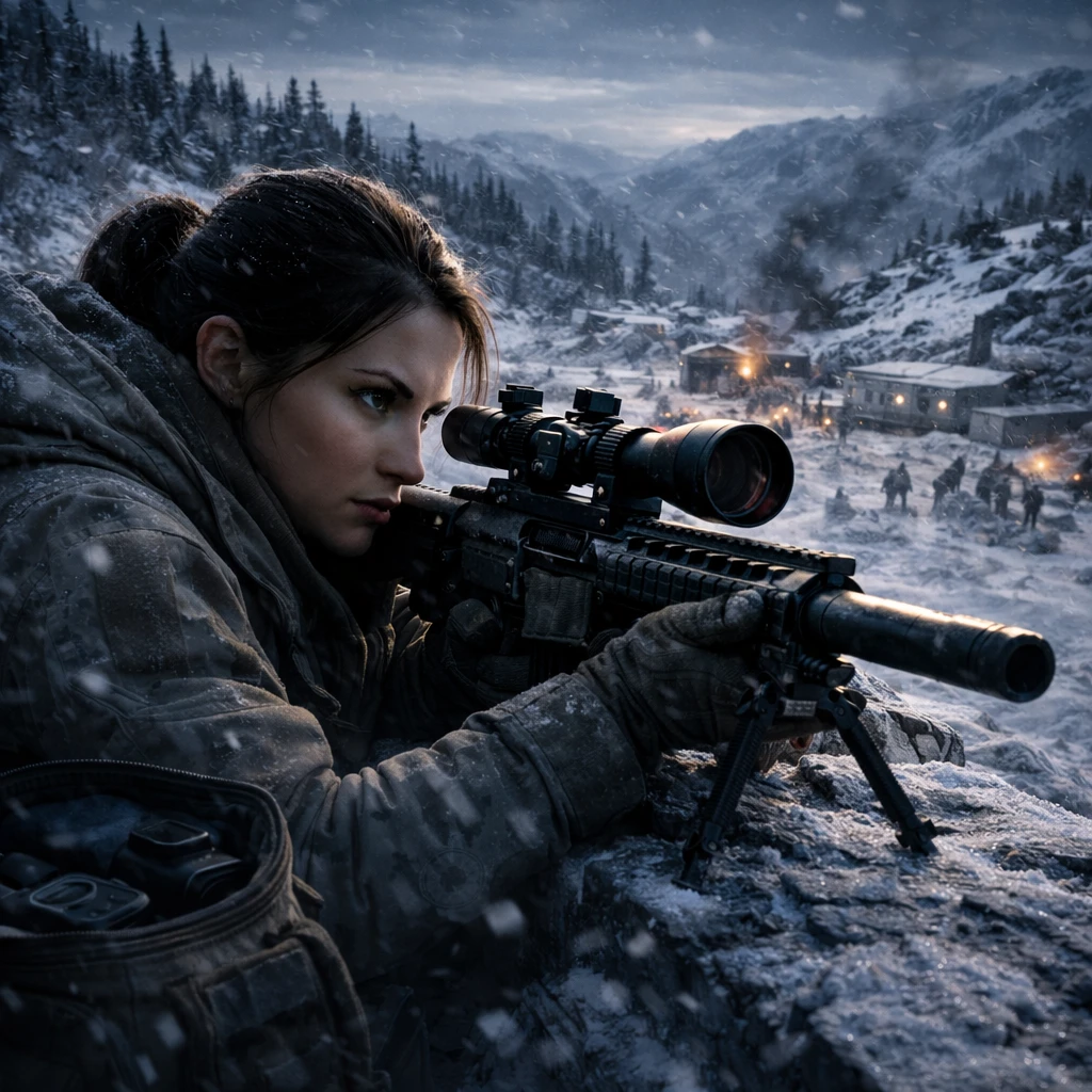 SHE DROVE THROUGH A MONTANA SNOWSTORM TO VISIT HER HUSBAND—THEN BECAME THE SNIPER WHO SAVED THE ENTIRE BASE