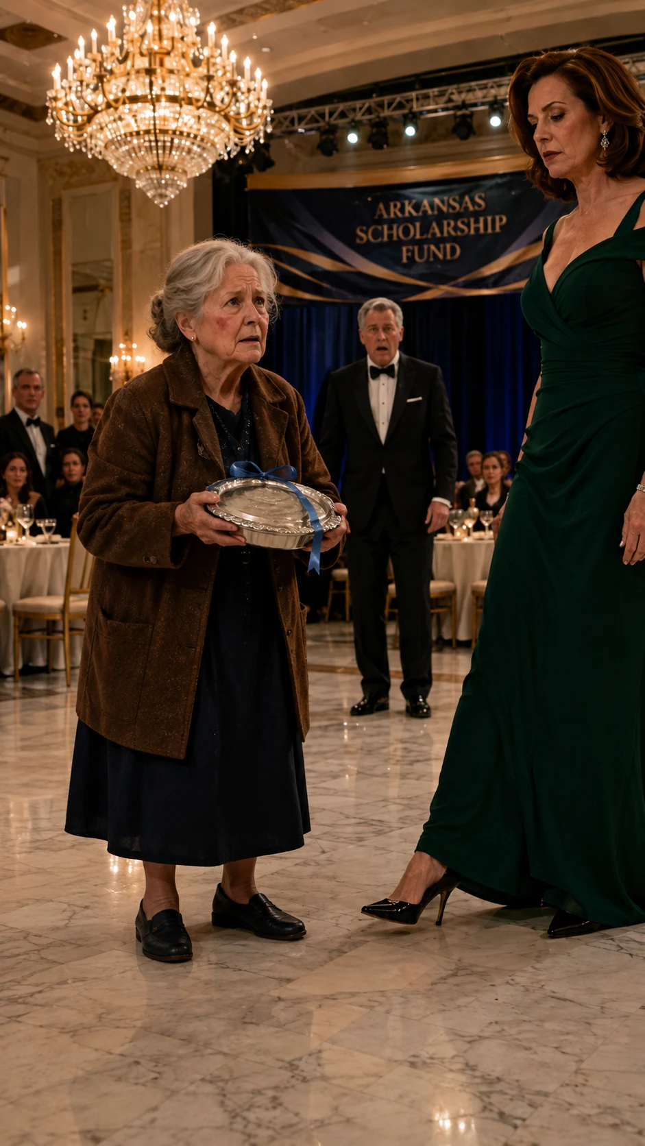 She Mocked an Old Woman's Worn Pie Tin… Then the Entire Ballroom Fell Silent