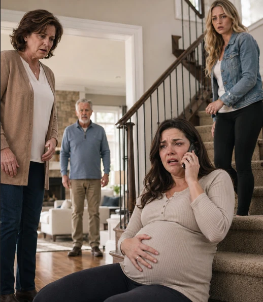 My sister shoved me down the staircase when I was eight months pregnant. “Say sorry for upsetting her,” my mother ordered while I was bleeding. “You know how much pressure she’s under because of the divorce.” I apologized. Then I placed a single phone call. They had no clue what I was going to do next...
