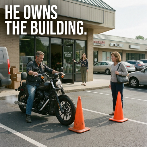 KAREN BLOCKED A BIKER FROM PARKING