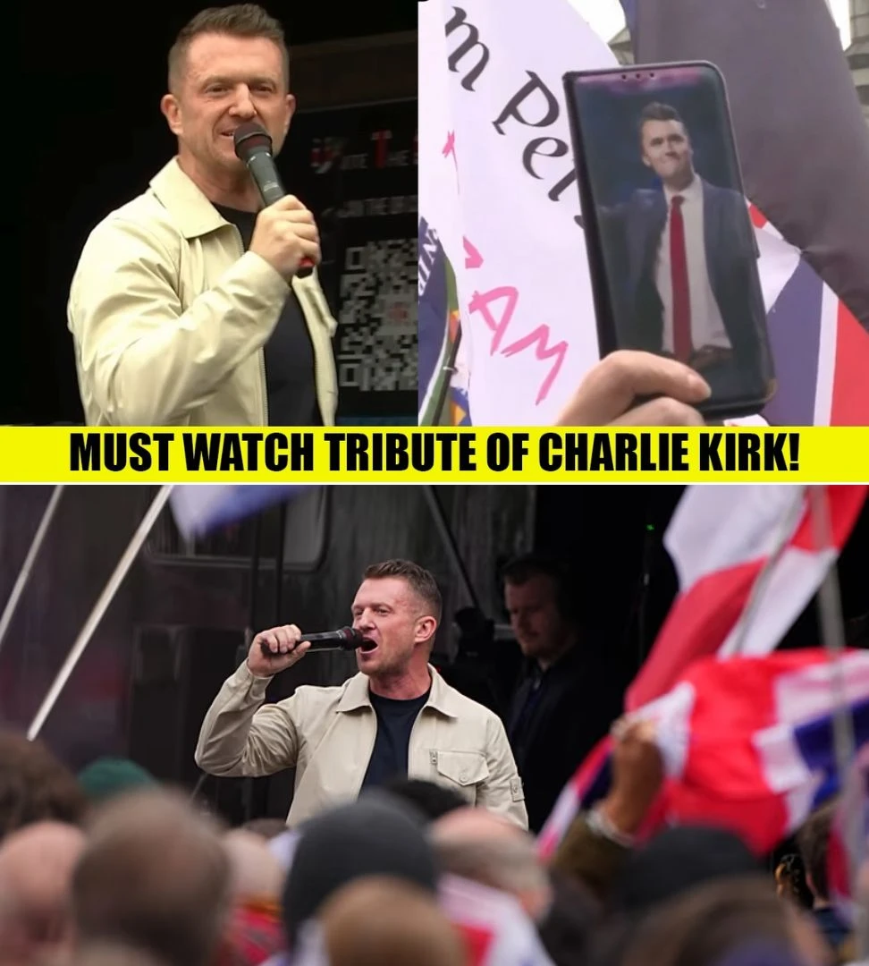 Tommy Robinson Delivers Spine Tingling Tribute to Charlie Kirk at Unite the Kingdom Rally