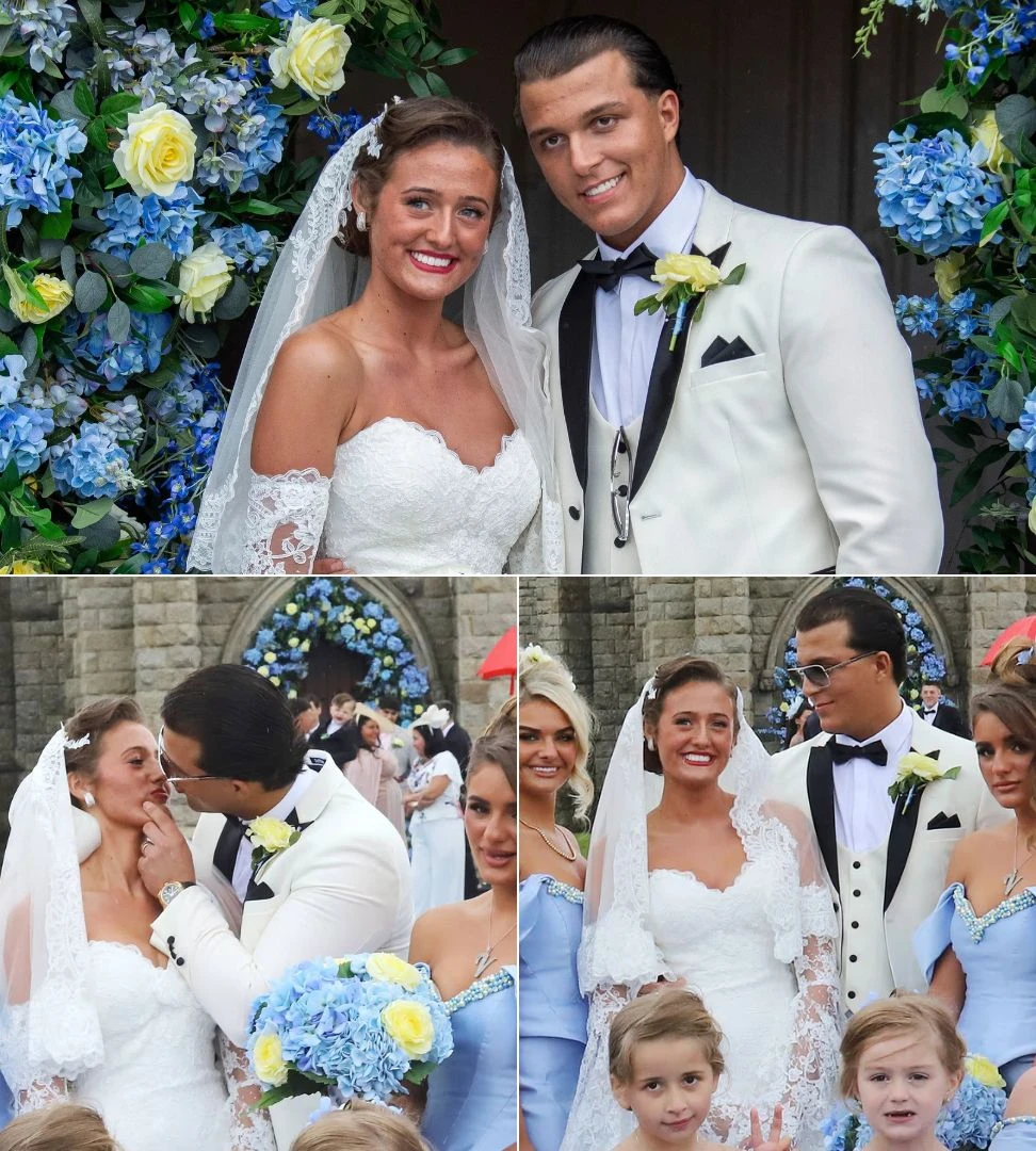 Venezuela Fury, 16, and Noah Price, 19, shared a sweet kiss as they left the church after a wedding that was anything but ordinary — complete with 18 bridesmaids and an emotional moment from Tyson Fury, who admitted: “She’s no longer a Fury.”