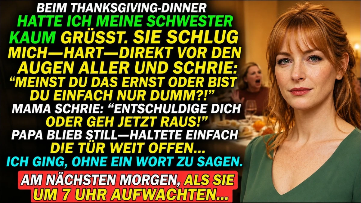 Meine Familie warf mich zu Thanksgiving raus und verlor am nächsten Morgen alles