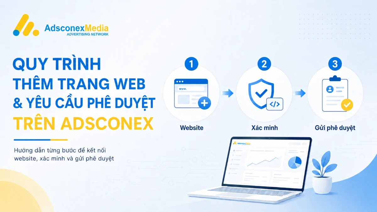 Quy trình thêm trang web và yêu cầu phê duyệt trên Adsconex