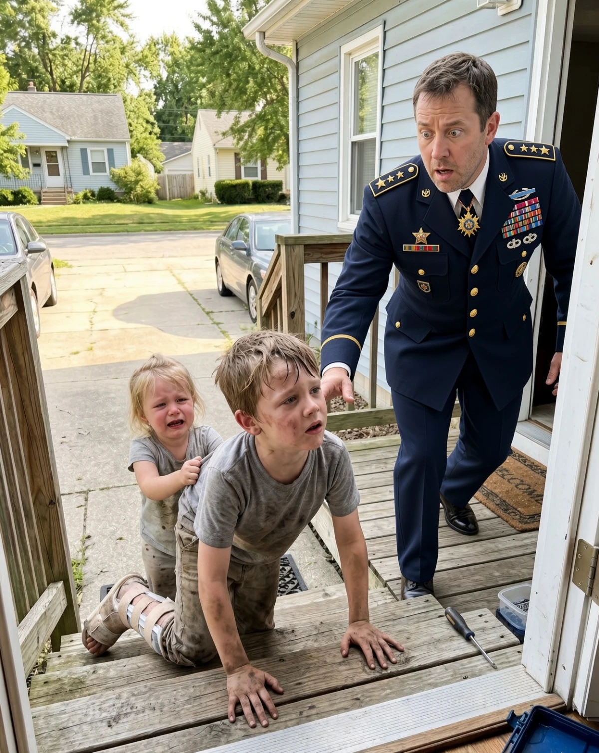 FULL STORY: My six-year-old nephew dragged his broken leg across seven blocks of pavement to reach my porch, with his starving three-year-old sister clinging to his shirt n001