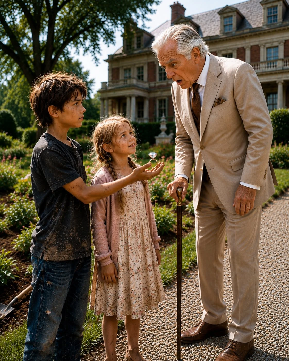 Cover of My 8-Year-Old Sister and I Asked a Billionaire for Leftover Food—Then We Found His Late Wife’s Diamond Ring and Uncovered the Secret Our Mother Died Protecting