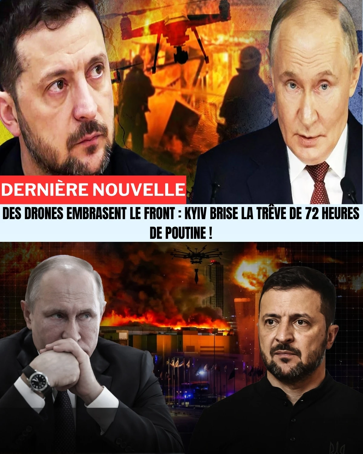 Le plan de Poutine explose ! 💥 La trêve de 72h a viré au cauchemar absolu... 😱 7000 attaques surprises, des civils fuyant l'enfer et une trahison diplomatique à Bruxelles ! 🇪🇺 Poutine a proposé l'impensable, mais l'Europe a frappé fort.