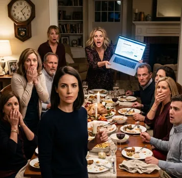 AT THANKSGIVING, MY “GOLDEN-CHILD” SISTER GRABBED MY LAPTOP TO SHOW EVERYONE HOW “PATHETIC” I WAS IN FRONT OF 20 RELATIVES—BUT WHEN SHE SWIVELED THE SCREEN TOWARD THEM, IT DIDN’T REVEAL SOME SMALL-TIME ANTIQUE SALE… IT SHOWED $12,400,000 AND A CONTRACT WORTH MORE THAN THEIR HOUSE. THE ENTIRE TABLE FELL SO SILENT YOU COULD HEAR THE CLOCK TICK. MY MOM ACTUALLY BURST OUT LAUGHING—UNTIL HER EXPRESSION SHIFTed, FAST. SHE STOOD UP, POINTED STRAIGHT AT ME, AND SAID, “YOU HAVE MILLIONS… AND YOU LET US STRUGGLE?” THEN RACHEL STARTED CRYING AND MY DAD LEANED FORWARD LIKE A JUDGE ABOUT TO DELIVER A VERDICT… AND THAT’S WHEN MY MOM SAID THE ONE THING THAT MADE MY HANDS TURN ICE-COLD… “SO WHEN ARE YOU GIVING YOUR SISTER WHAT SHE DESERVES?”…