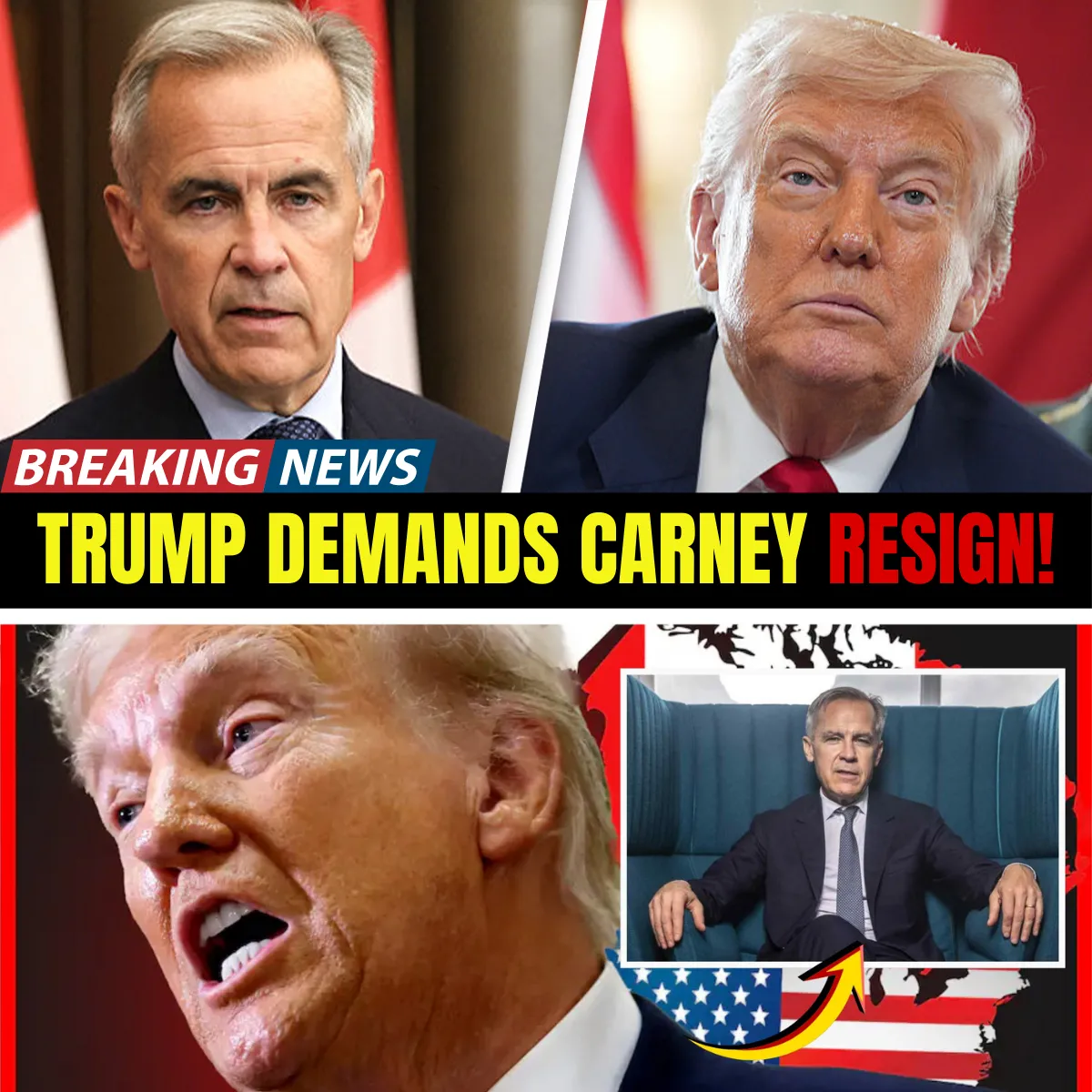 🚨 TRUMP’S SHOCKING DEMAND FOR CARNEY’S RESIGNATION IGNITES US-CANADA DIPLOMATIC FIRESTORM
